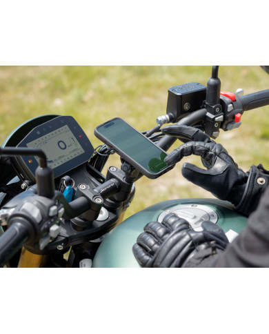Support téléphone Moto sur Tige Filetée en Aluminium Quad Lock