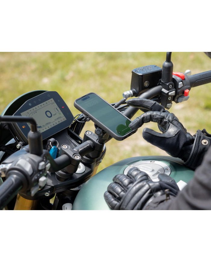 Support téléphone Moto sur Tige Filetée en Aluminium Quad Lock